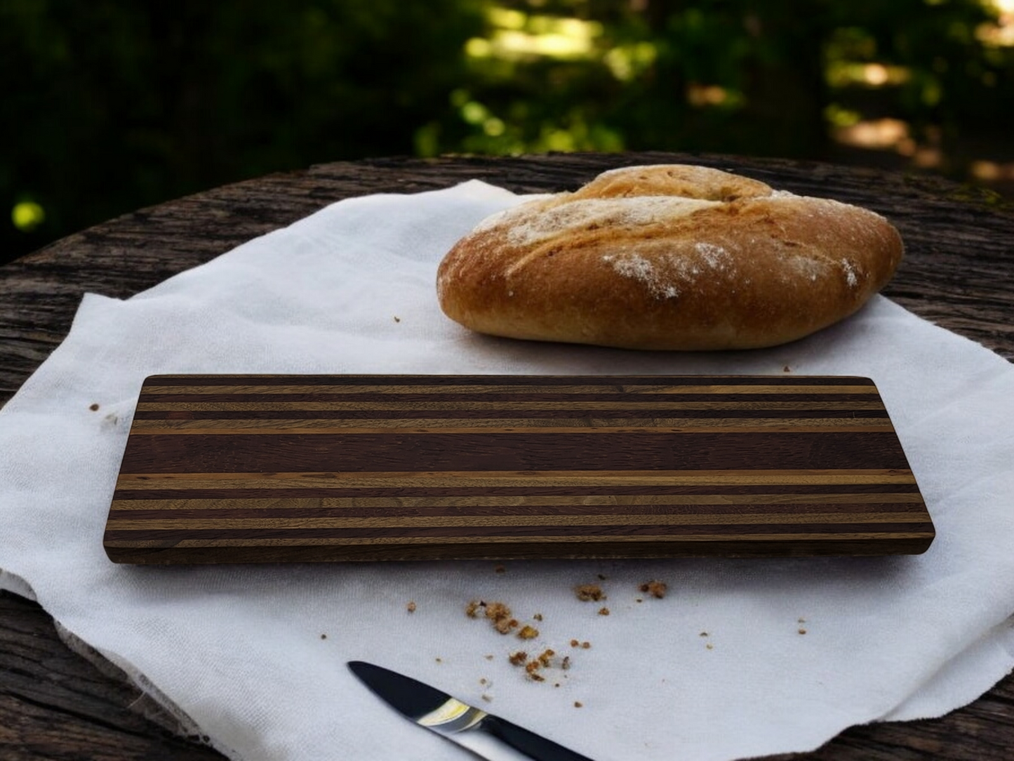 Black Walnut, Cherry, and Padauk Cutting Board/Charcuterie Board - 21" x 6" x 0.7"