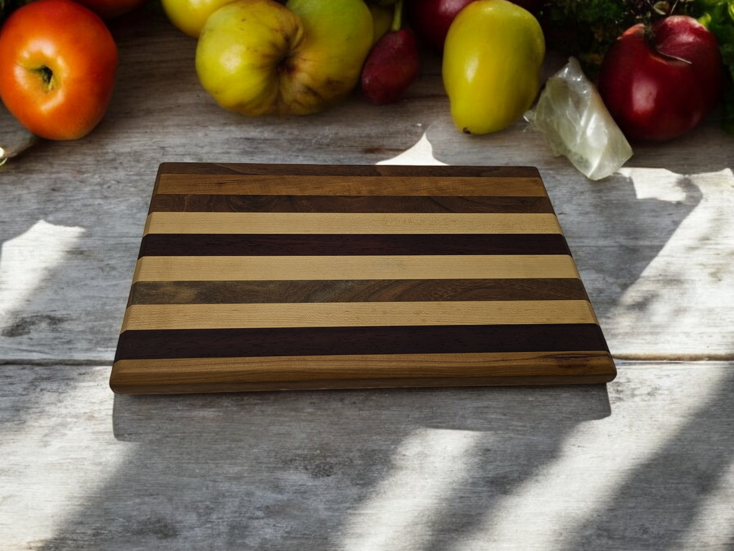 Edge Grain Cutting Board - Cherry, Padauk, Walnut - 12.5x8x1 Inch