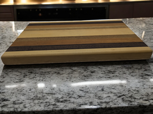 Edge Grain Cutting Board - Maple, Padauk, Cherry, Walnut - 12x8x1 Inch